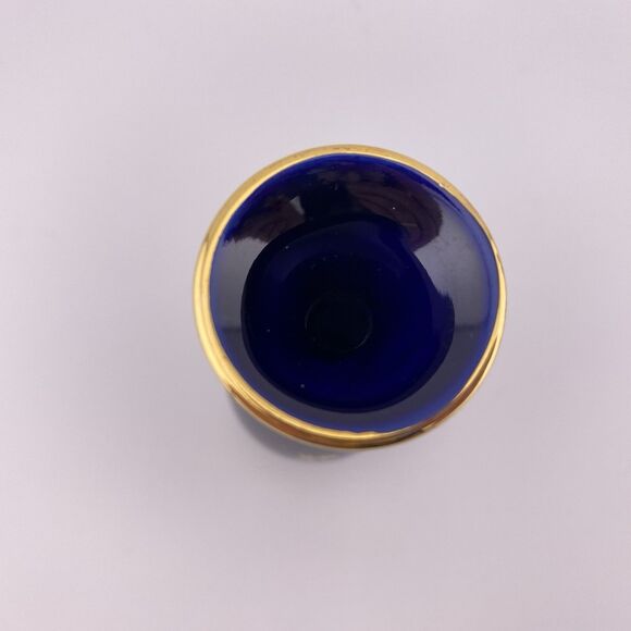 Limoges France Cobalt Blue Gold Mini Bud Vase France - Picture 6 of 7